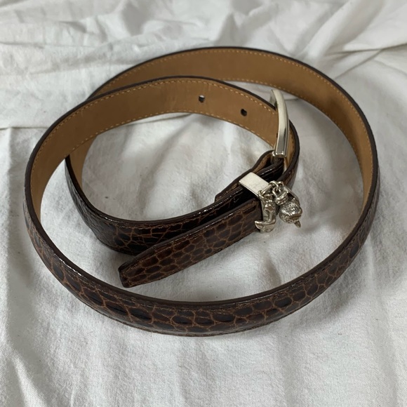 Vintage Brighton tan leather belt with golf motif size 34 Large USA main image 8